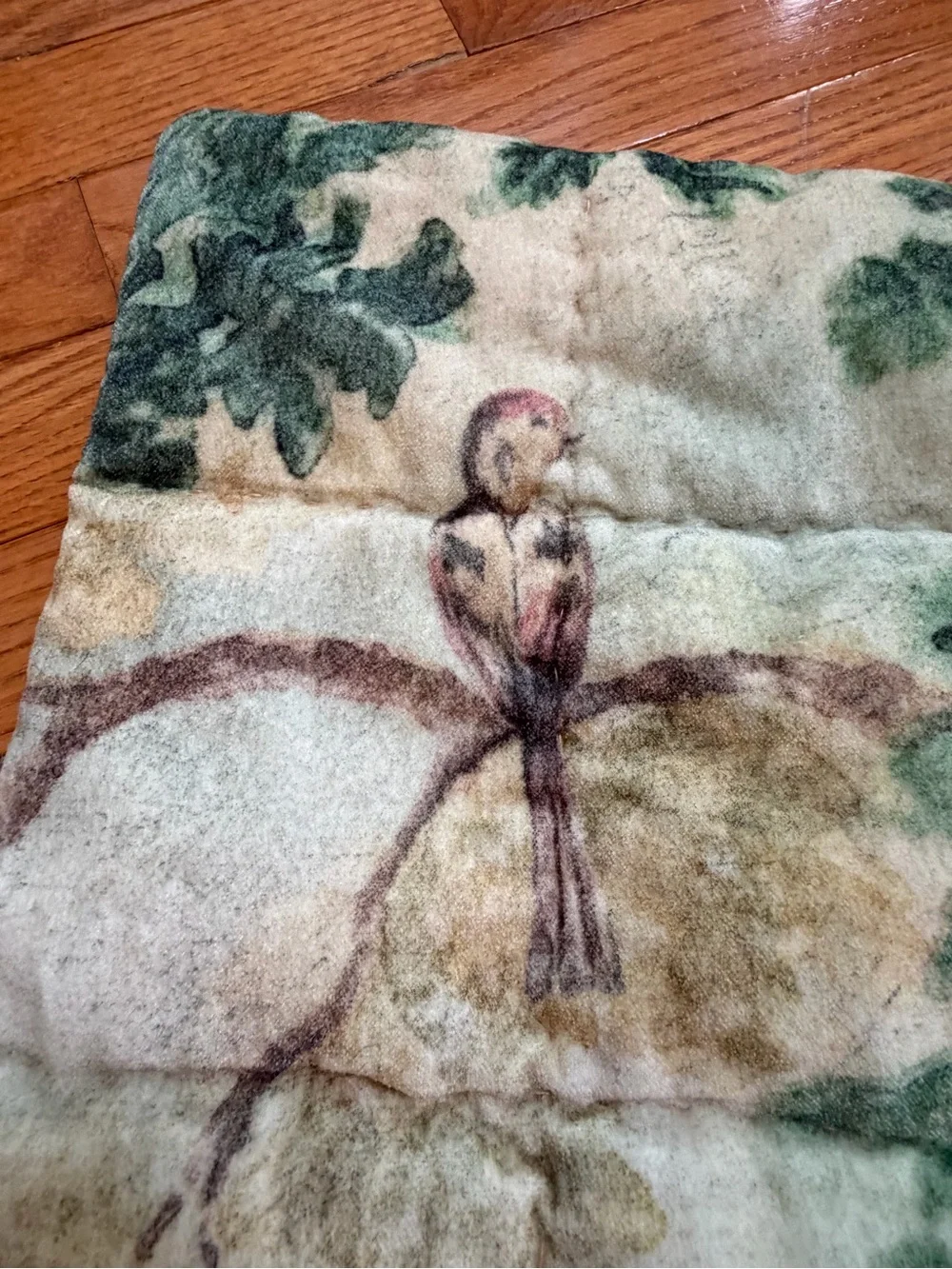 New Anthropologie Judarn printed velvet pillow cover quilted standard botanical